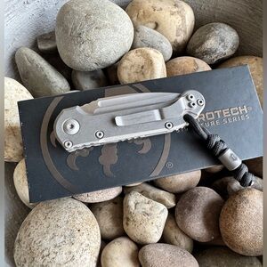 MICROTECH LUDT TITANIUM SLAB SIDE CLIP POINT APOCALYPTIC